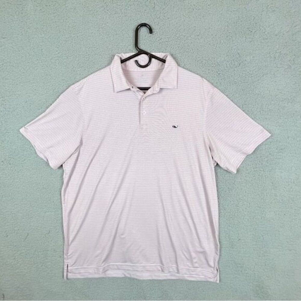VINEYARD VINES MENS POLO SHIRT RED BLACK STRIPES SIZE XL
